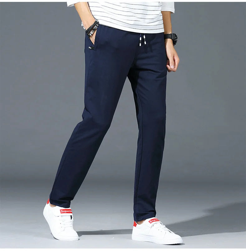 Men&#39;s Autumn Fitness Sweatpants - Elastic Waist Cotton Gym Joggers (M-8XL)