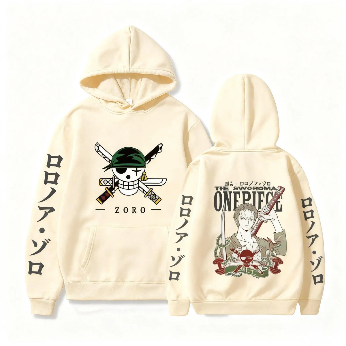 One Piece Zoro Anime Hoodie for Men and Women, Oversized Harajuku Y2K Pullover Sweatshirt, Casual Sports Hoodie
