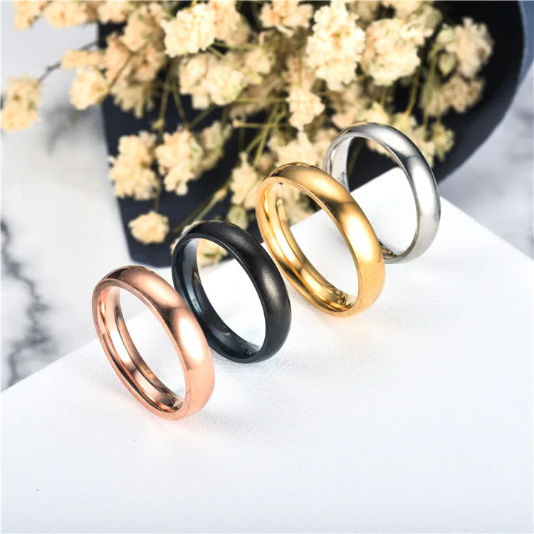 Simple 6mm Titanium Ring – Hypoallergenic High-Polished Wedding Band for Men &amp; Women, Stainless Steel Couple’s Jewelry Gift