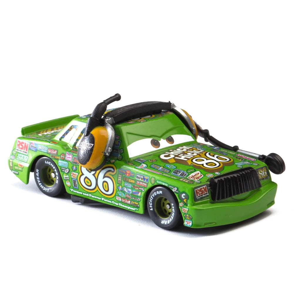 Disney Pixar Cars Lightning McQueen 1:55 Alloy Metal Model Car – Includes Mater and Sheriff