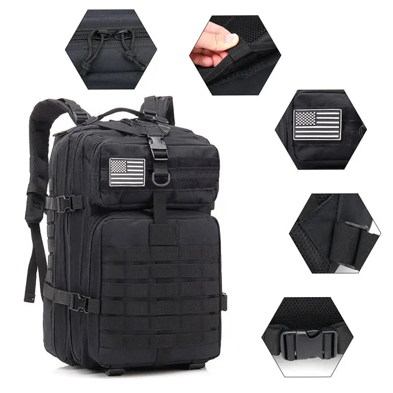 Reliable 30/45L Tactical Backpack for Travel, Hiking, and Outdoor Survival