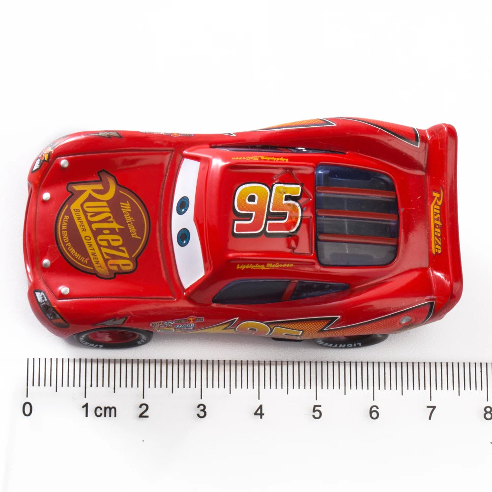 Disney Pixar Cars Lightning McQueen 1:55 Alloy Metal Model Car – Includes Mater and Sheriff