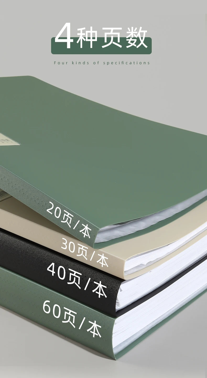 A4 Transparent Multi-Layer Folder with 20/30/40/60 Pages for Office &amp; School