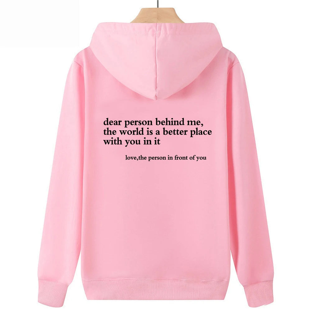 Dear Person Behind Me Hoodie: Mental Health Sweater with Positive Message