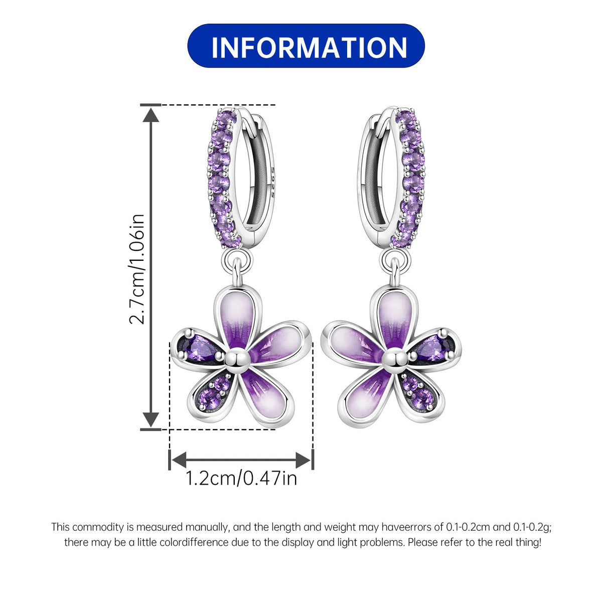 Original 925 Sterling Silver Pink Paw Print Earrings with Zircon, Heart Flower and Leaf Design, Elegant Women's Party Jewelry Gift