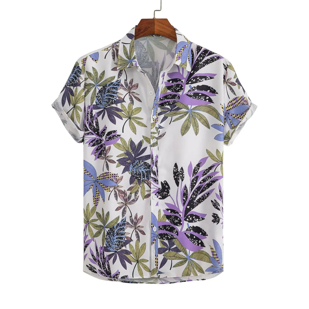 Men's Hawaiian Floral Print Shirt, Casual Short Sleeve Button-Up, Lightweight Beach Holiday Summer Wear