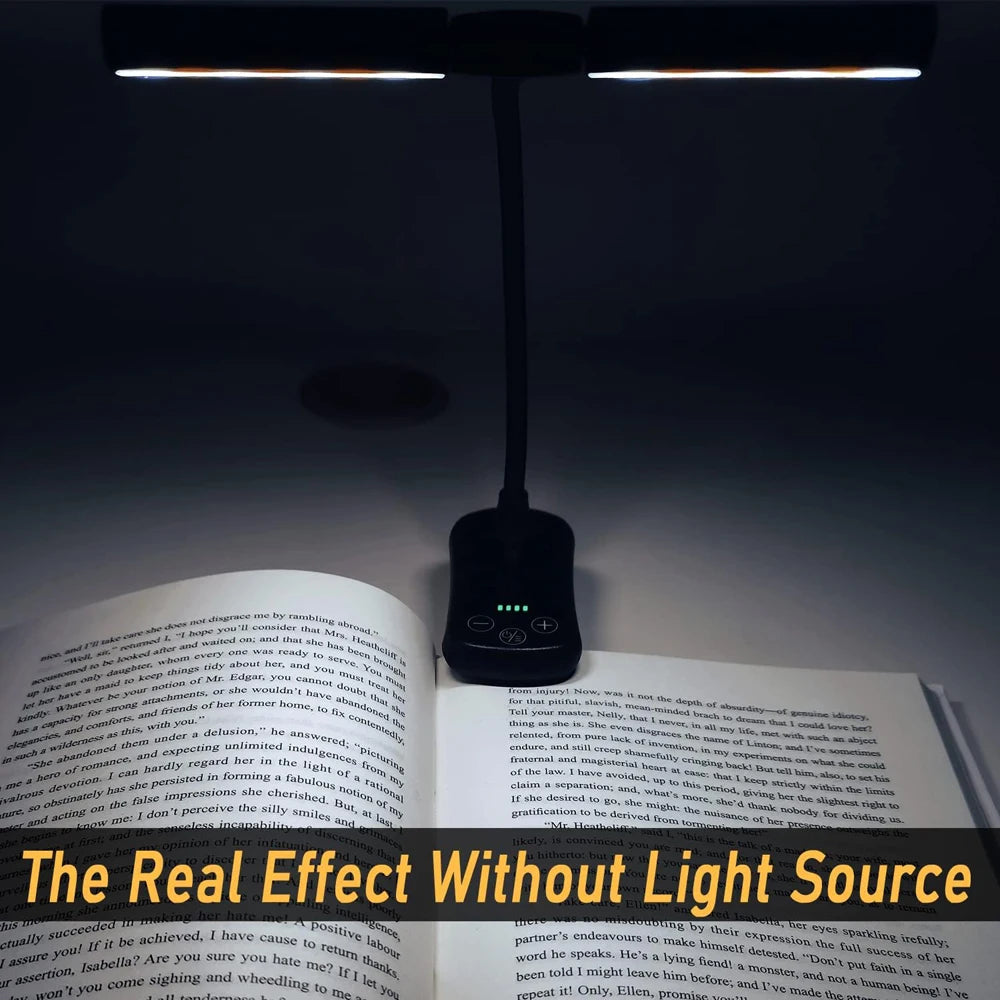 14 LED Clip-On Book Light - Dual Heads, 3 Colors, USB Rechargeable