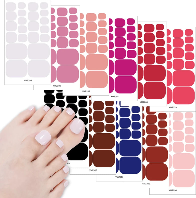 Solid Color Toenail Stickers - Waterproof &amp; Fashionable Manicure Decals