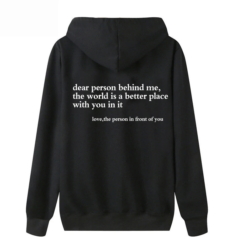 Dear Person Behind Me Hoodie: Mental Health Sweater with Positive Message