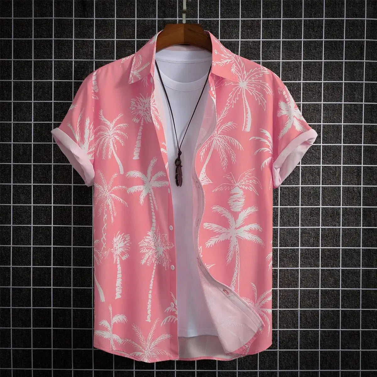Men's Hawaiian Floral Print Shirt, Casual Short Sleeve Button-Up, Lightweight Beach Holiday Summer Wear