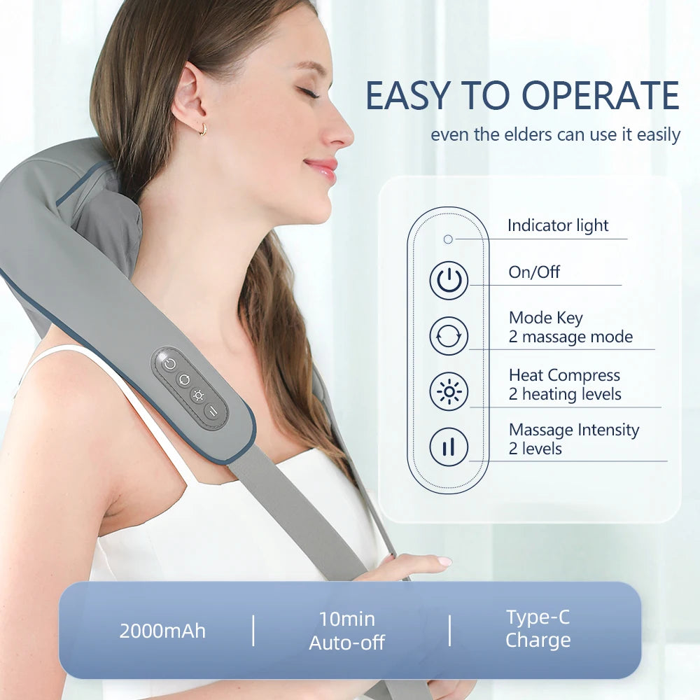 Wireless Neck And Back Massager - Relaxing Trapezius