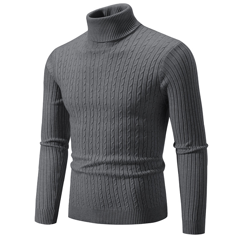 New Men&#39;s High Neck Sweater Solid Color Pullover Knitted Warm Casual Turtleneck Sweatwear Woolen Mens Winter Outdoor Tops