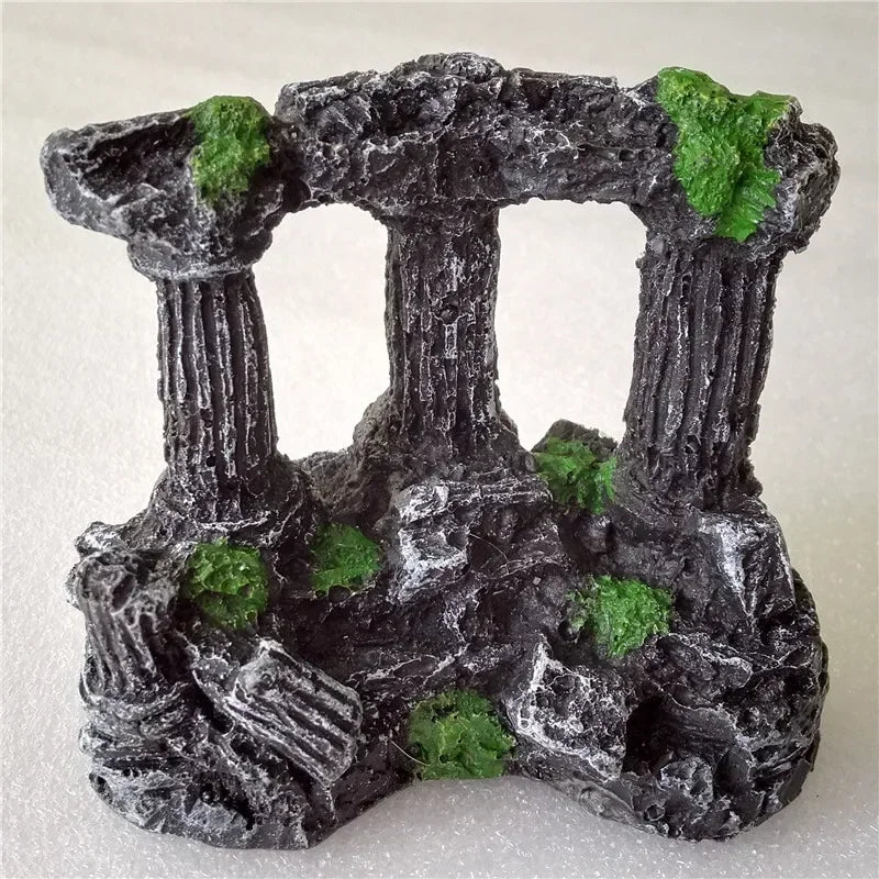 1pc Resin Stone Pillars: Retro Manual Decoration for Aquarium Fish Tank