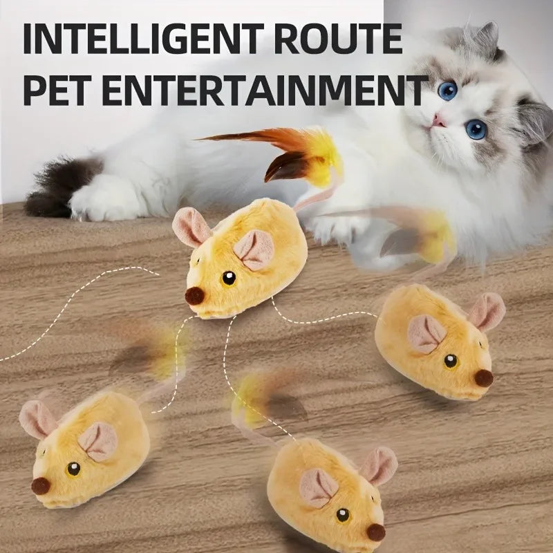 USB Rechargeable Electric Cat &amp; Mouse Toy – Interactive, Bite-Resistant Chasing Disc for Pets