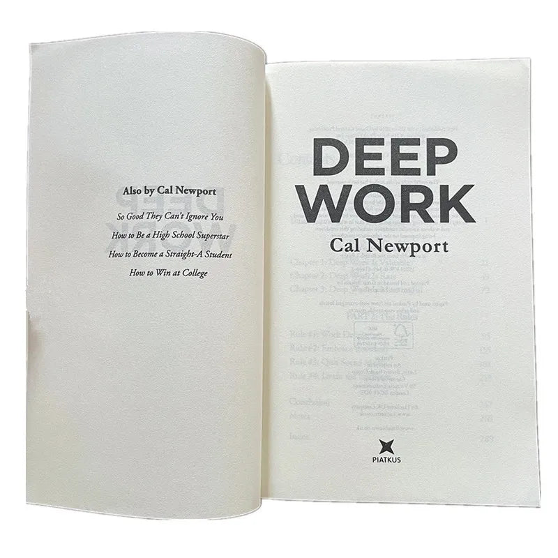 Deep Work English Book By Cal Newport Rules for Focused Success In A Distracted World Leadership &amp; Motivation Books for Adult