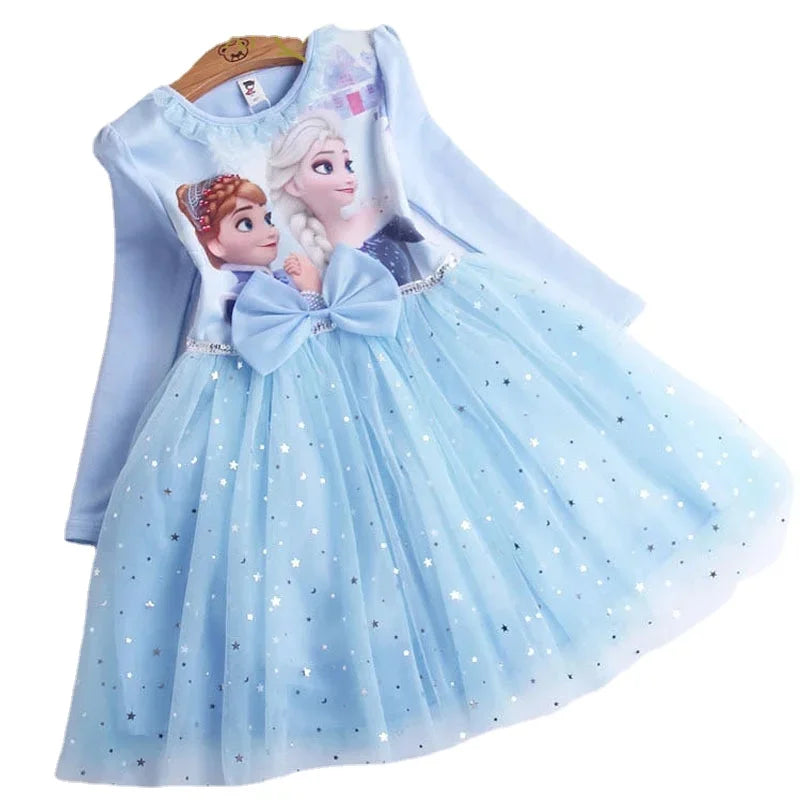 Fall Dresses for Girls – Frozen Elsa Long Sleeve Princess Costume, Perfect for Birthday Parties and Children&#39;s Events