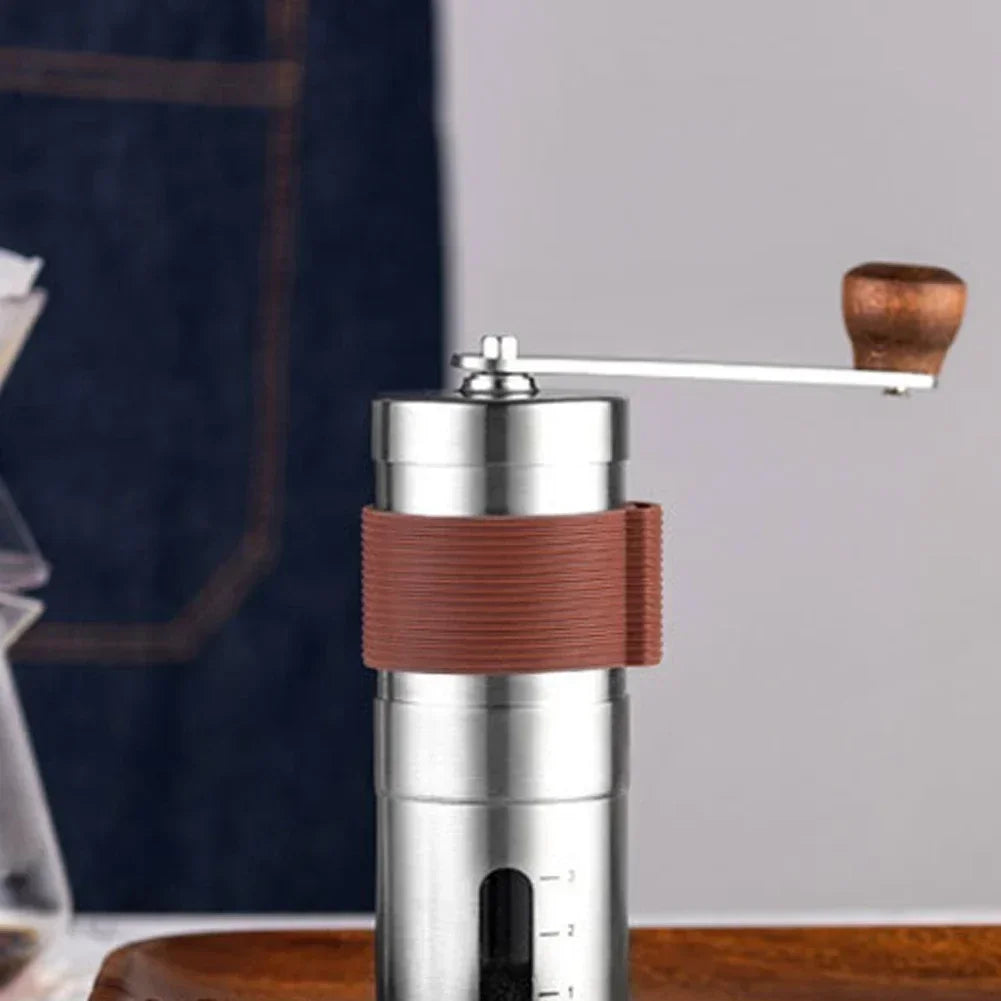 Premium Stainless Steel Manual Coffee Grinder: Portable Hand-Cranked with Scale