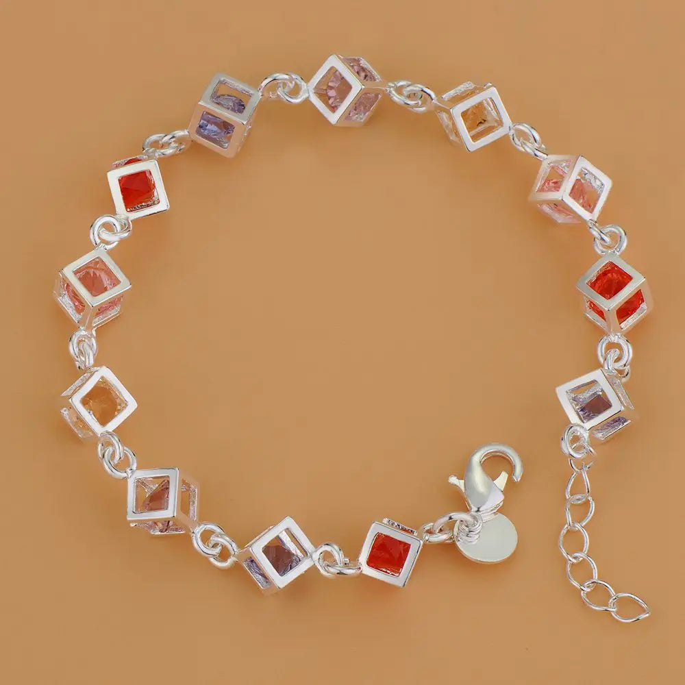 925 Sterling Silver Heart Bracelet for Women and Men, High-Quality Romance Chain Fashion Jewelry for Engagement, Party and Wedding Gift