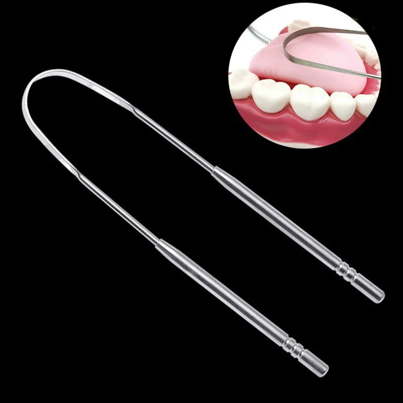 Stainless Steel Tongue Scraper - Oral Hygiene Cleaning Tool