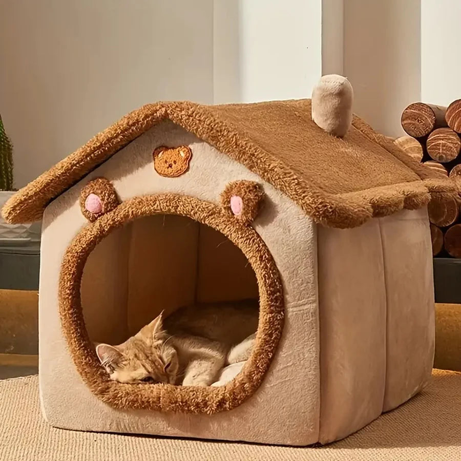 Foldable Pet House: Washable Cat Cave Sofa for Small Dogs and Medium Cats