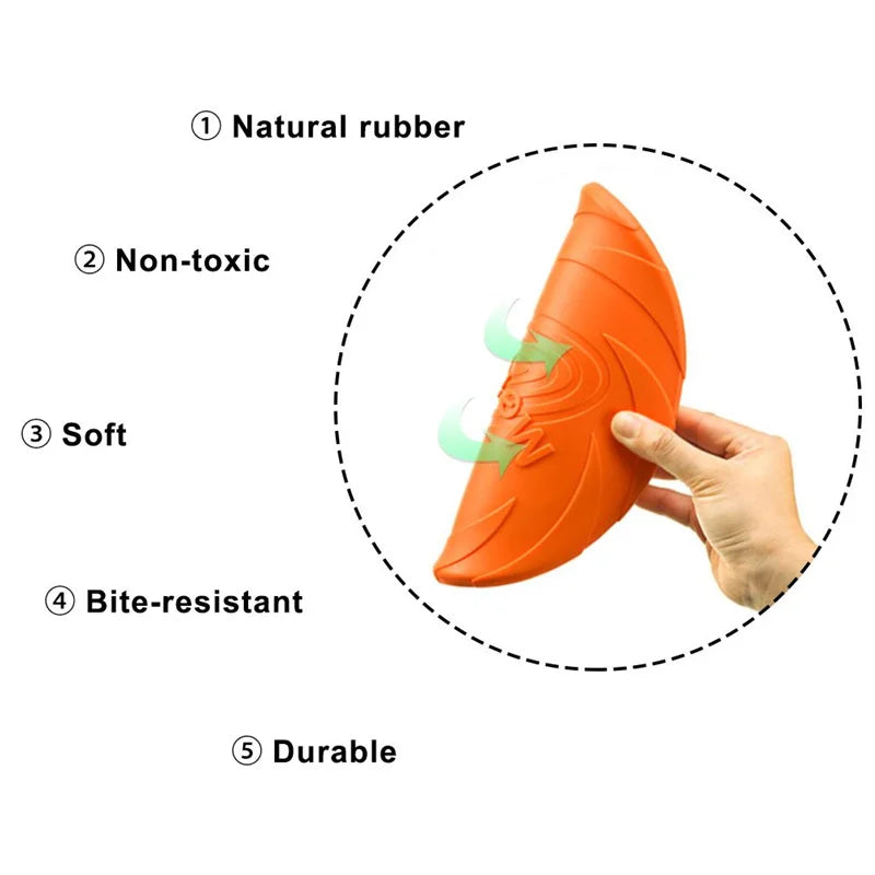 OUZEY Bite-Resistant Flying Disc – Durable Dog Toy for Outdoor Training &amp; Play