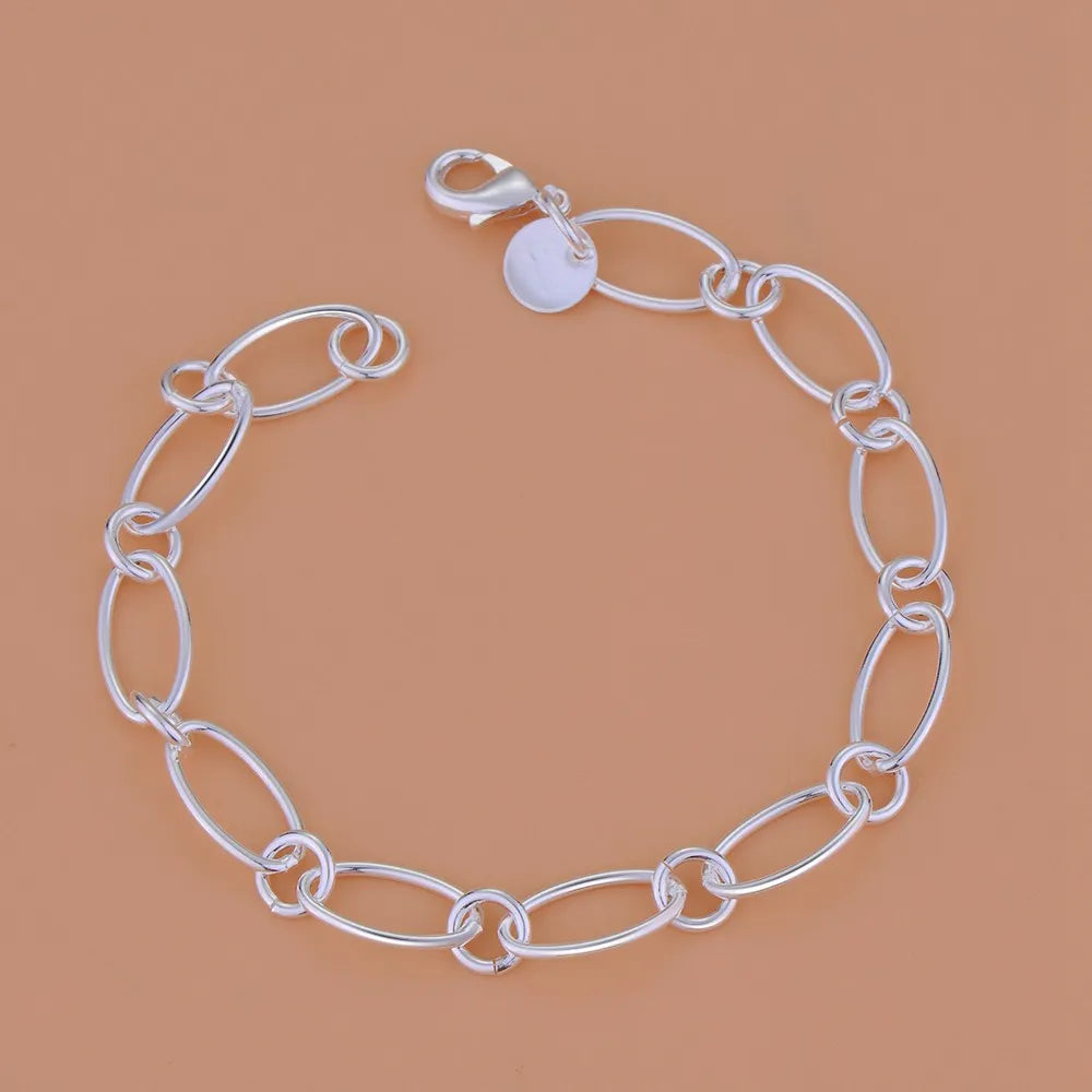 925 Sterling Silver Heart Bracelet for Women and Men, High-Quality Romance Chain Fashion Jewelry for Engagement, Party and Wedding Gift