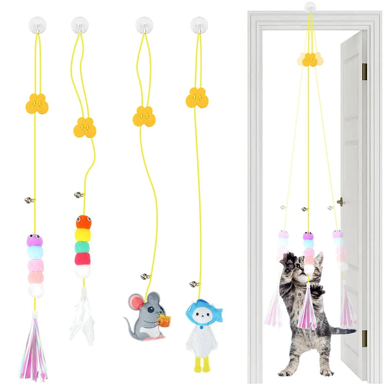 Interactive Hanging Cat Toy: Funny Teaser Wand for Kittens and Engaging Playtime