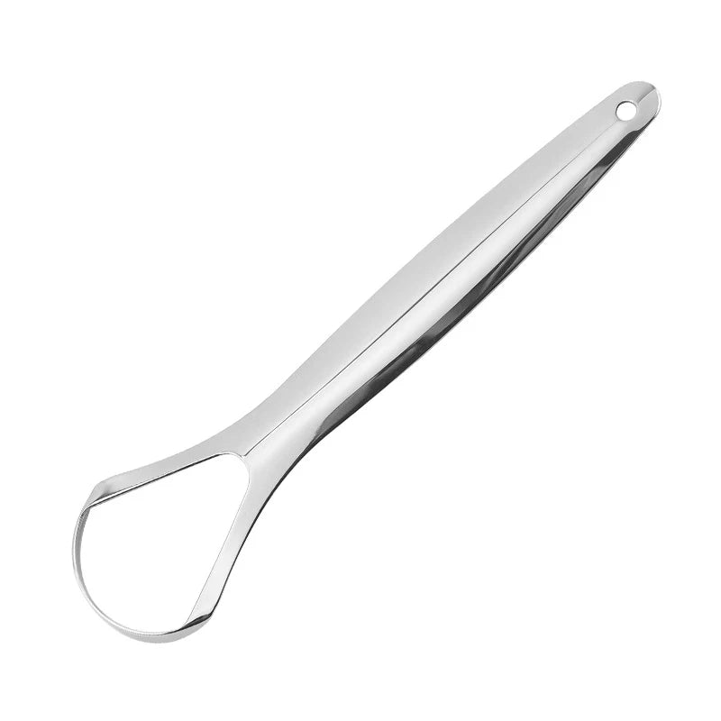 Stainless Steel Tongue Scraper - Oral Hygiene Cleaning Tool