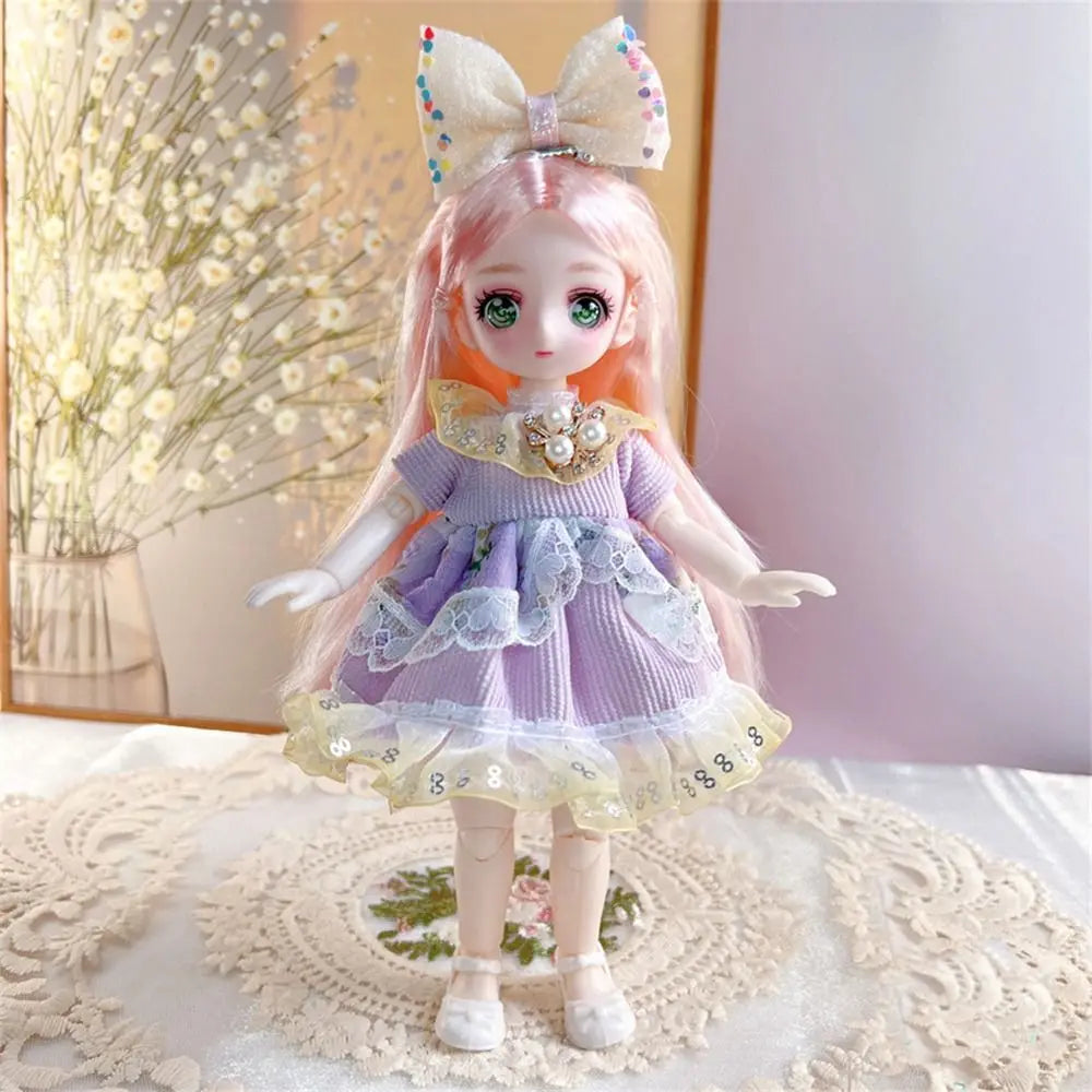 23cm BJD Doll with 3D Eyes and Movable Joints, DIY Dress-Up Doll with Clothes, Birthday Gift for Girls