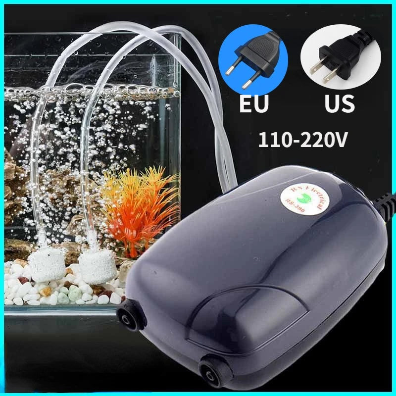 Mini Aquarium Air Pump: 220V Compressor with Single/Double Outlet and Check Valve