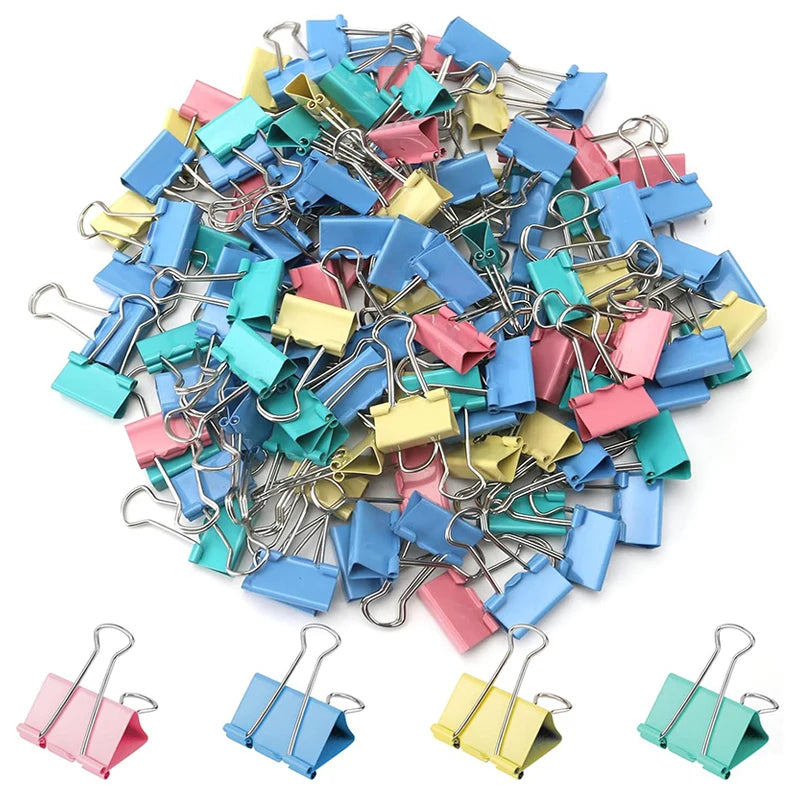 50pcs Colorful Mini Metal Binder Clips (15mm) for School and Office Supplies