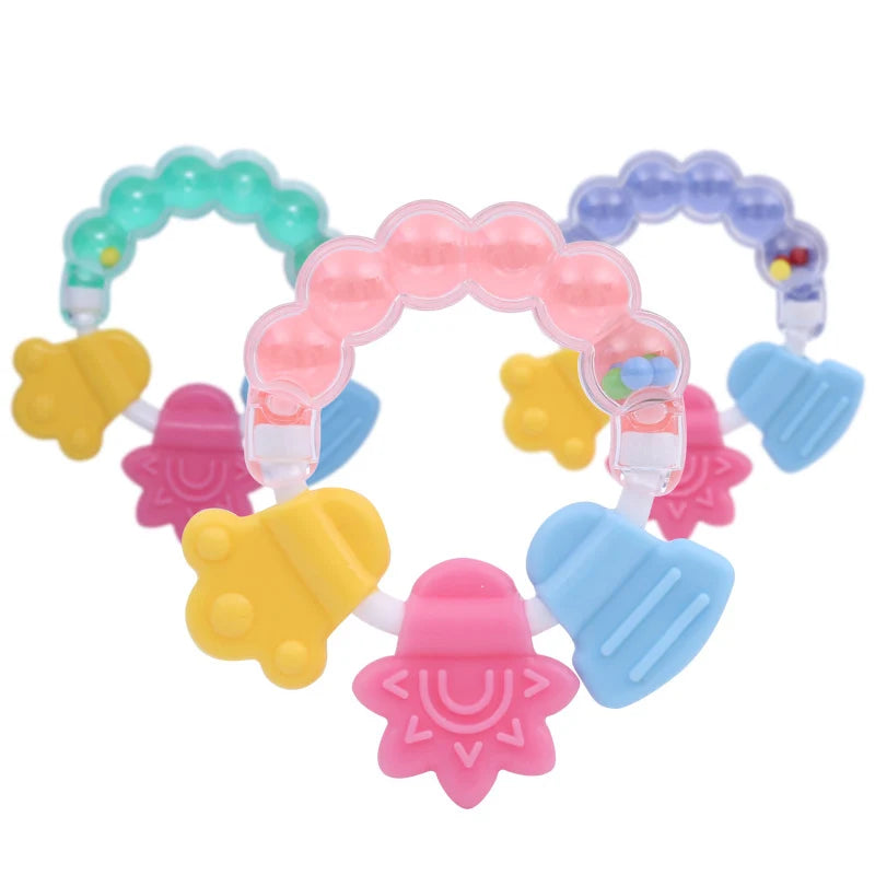 Educational Sensory Teether Rattle Toys for Infants Aged 0-12 Months