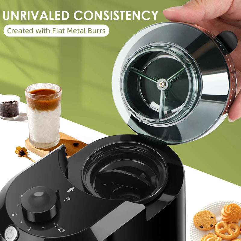 Wancle Electric Burr Coffee Grinder - Adjustable Conical Mill with 28 Grind Settings (220V/120V)