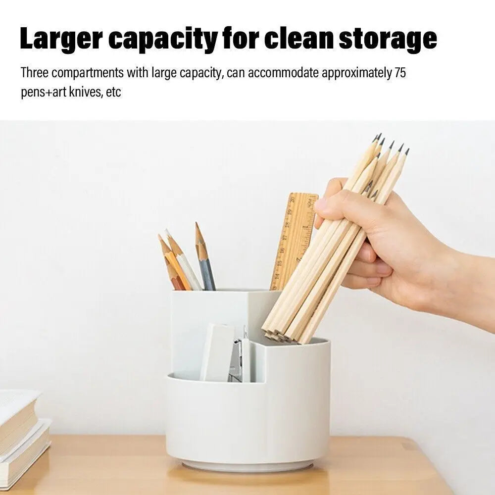 360° Rotating Large Capacity Desk Organizer - Pencil Holder for Office and School