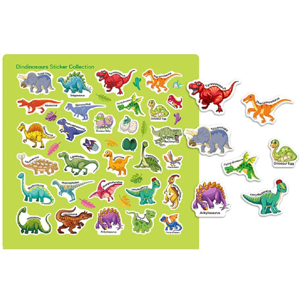 Hot New Children Scene Stickers DIY Hand-on Puzzle Sticker Books Reusable Cartoon Animal Learning Cognition Toys For Kids Gift