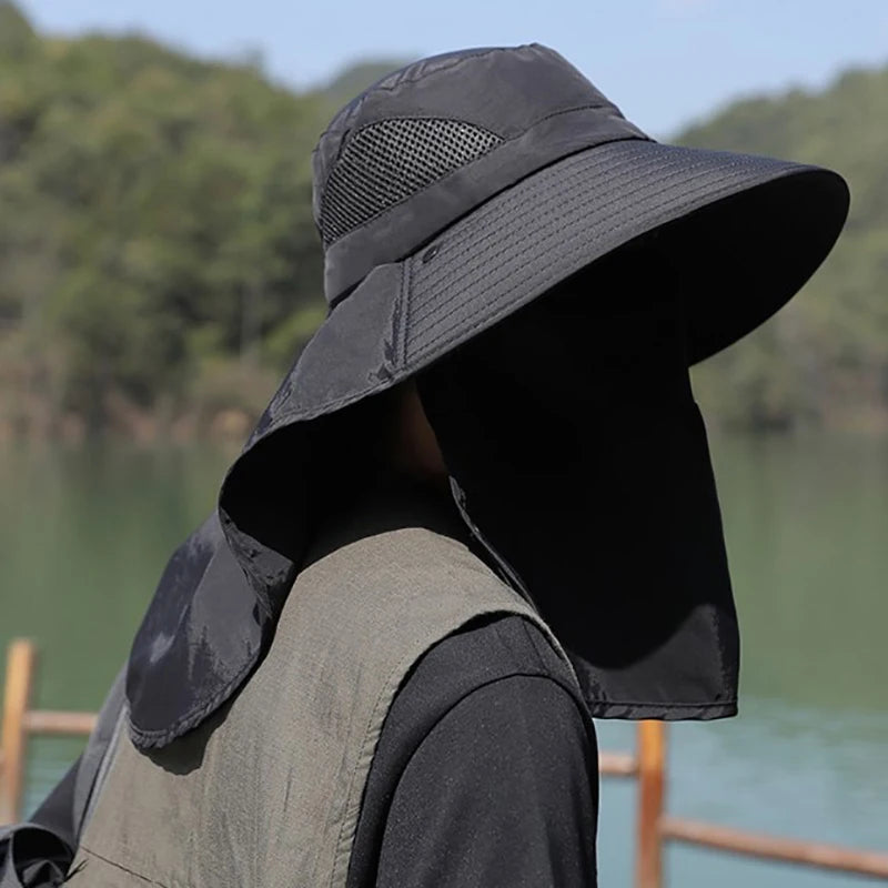 UV Protection Sun Hat with Neck Flap – Outdoor Fishing &amp; Hiking Cap for Men &amp; Women