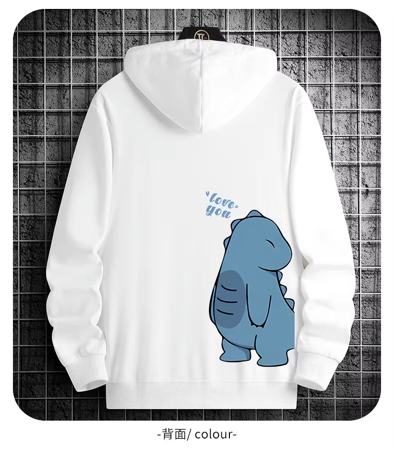 Love Print Fleece Hoodie for Men and Women, Casual Long Sleeve Pullover, Streetwear Autumn Winter Couple Sweatshirt