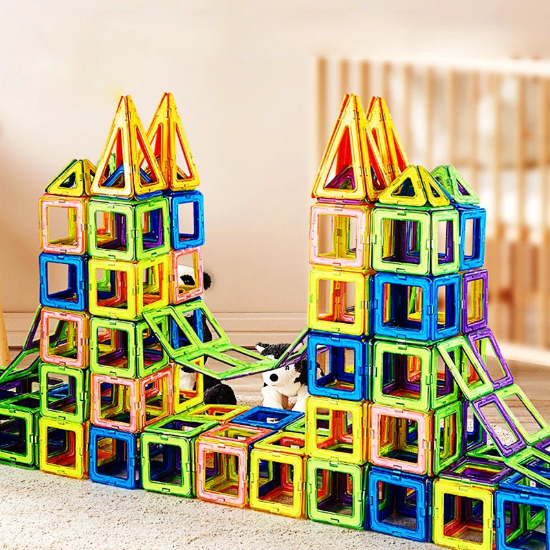 Magnetic Building Blocks Set: Big &amp; Mini Sizes for Creative Construction Play