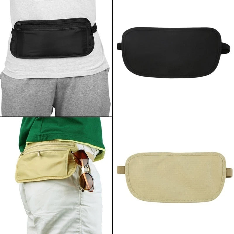 Invisible Travel Waist Pack - Hidden Money Belt &amp; Passport Pouch for Security