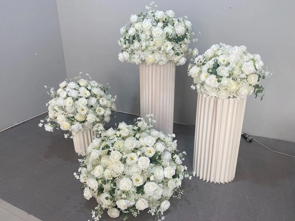 Customized White Silk Hydrangea Flower Ball: Wedding Table Centerpiece Decoration