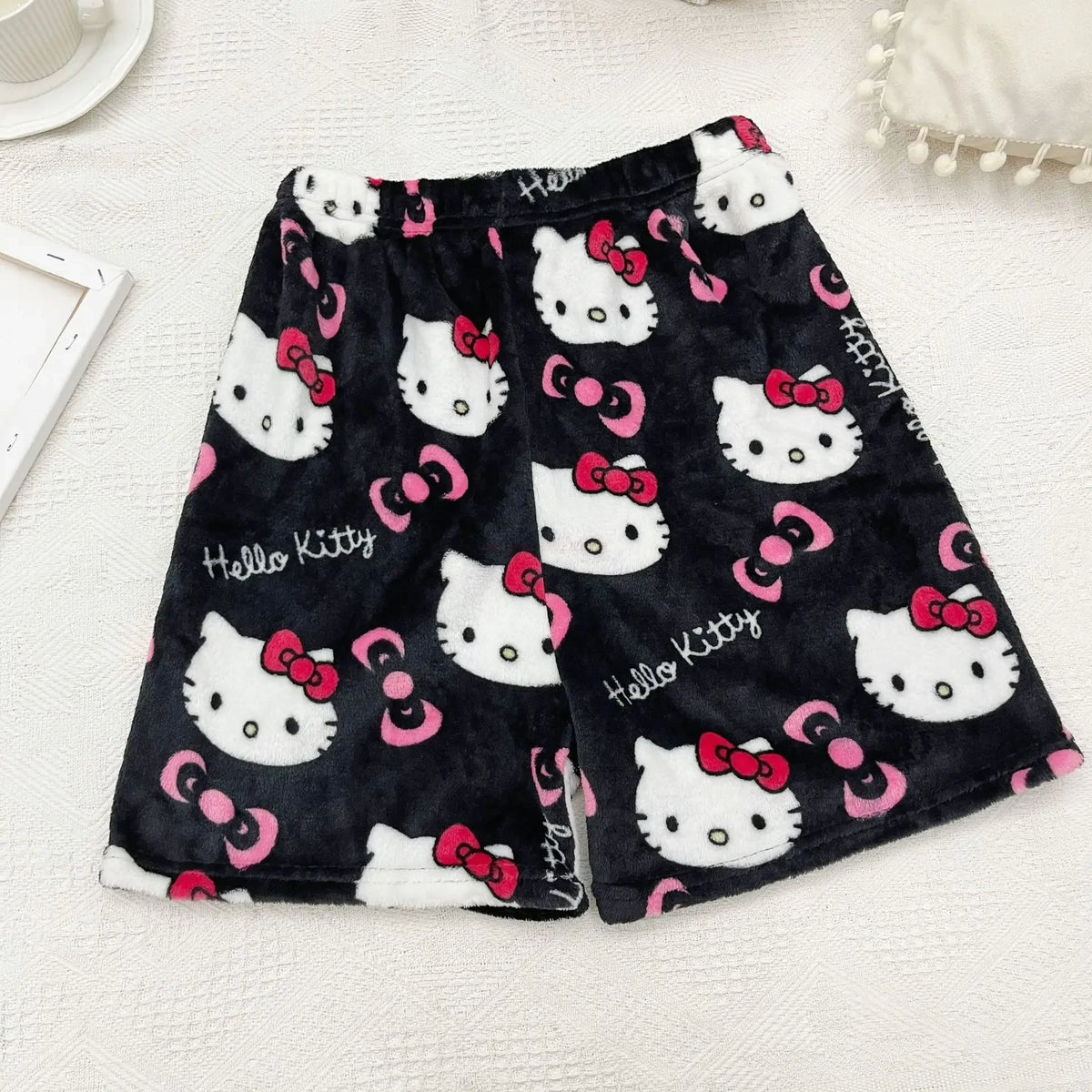 Sanrio Hello Kitty Y2K Kawaii Anime Flannel Pajamas – Women’s Warm Woolen Cartoon Casual Home Pants