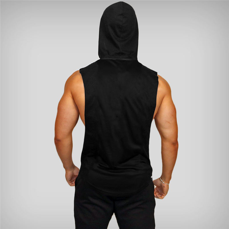 Fitness Guys Mens Hooded Tank Top Bodybuilding Stringer Hoodies Singlets Summer Gym Clothing Cotton Sports Sleeveless T Shirt