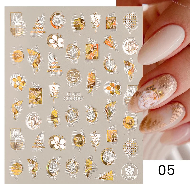 Succulent Plants 3D Nail Sticker - Spring Floral DIY Decoration