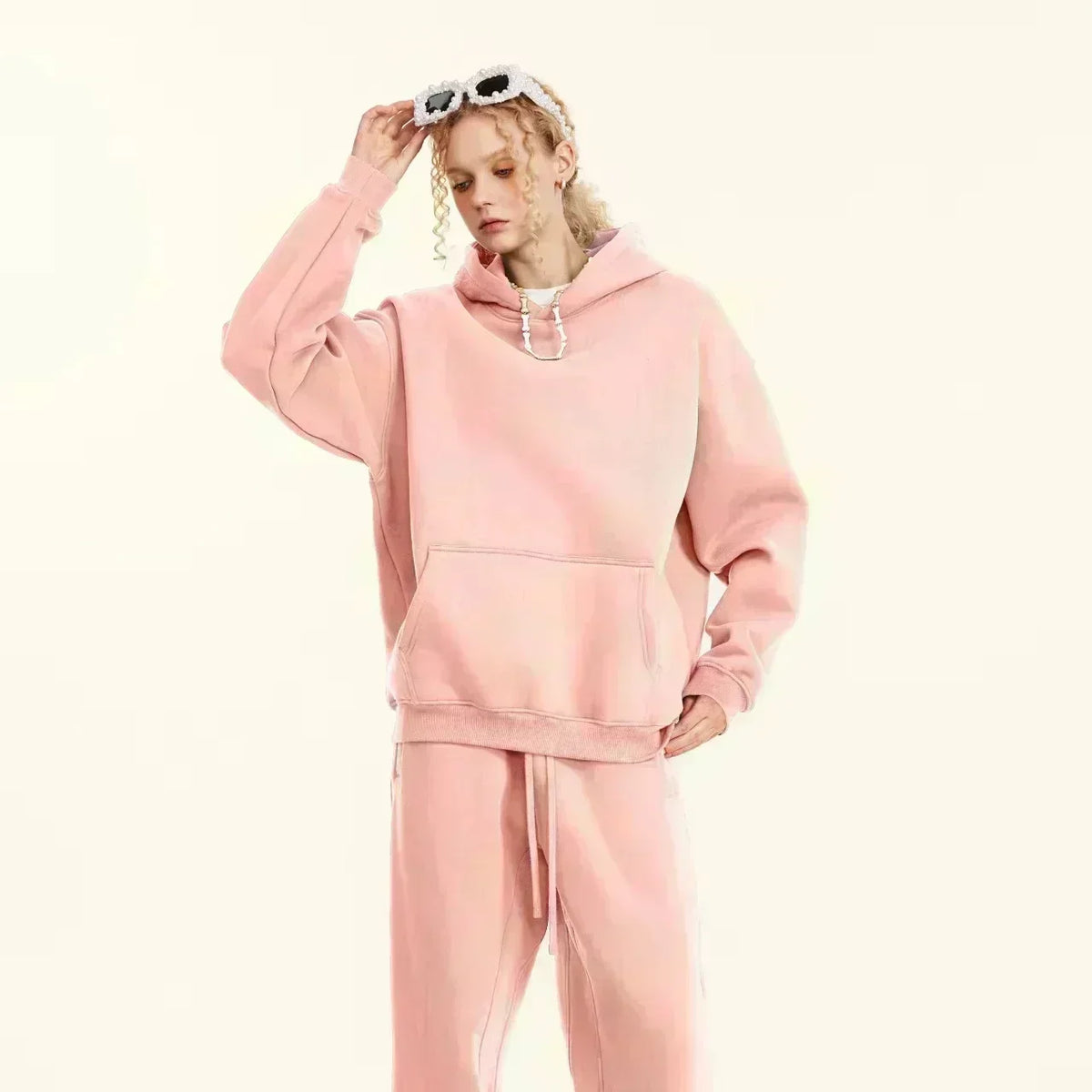 Love Print Fleece Hoodie for Men and Women, Casual Long Sleeve Pullover, Streetwear Autumn Winter Couple Sweatshirt