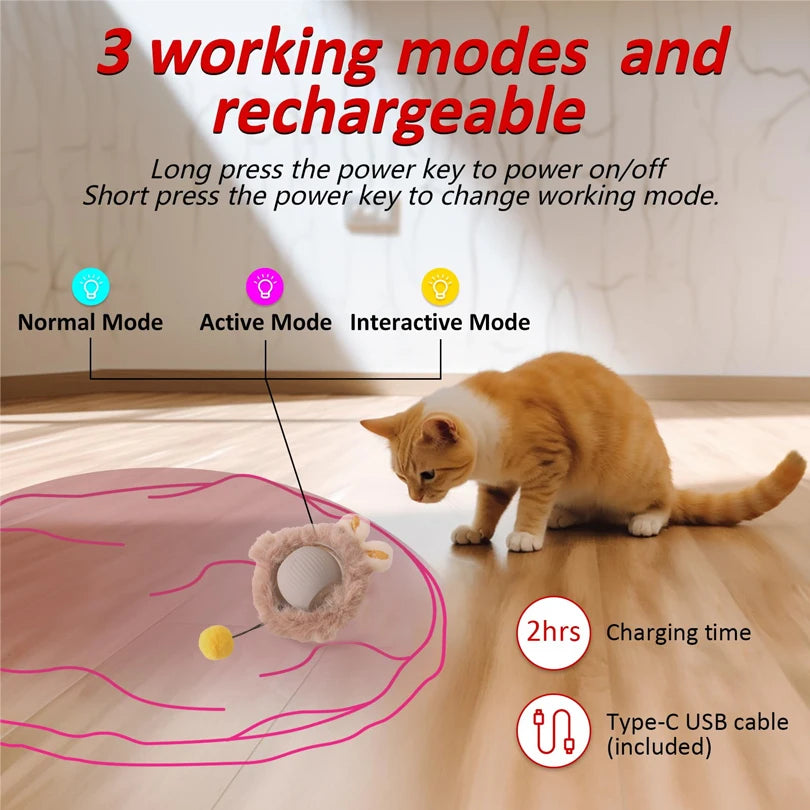 Motion-Activated Interactive Cat Toy Ball – Hide and Seek Fun for Indoor Play