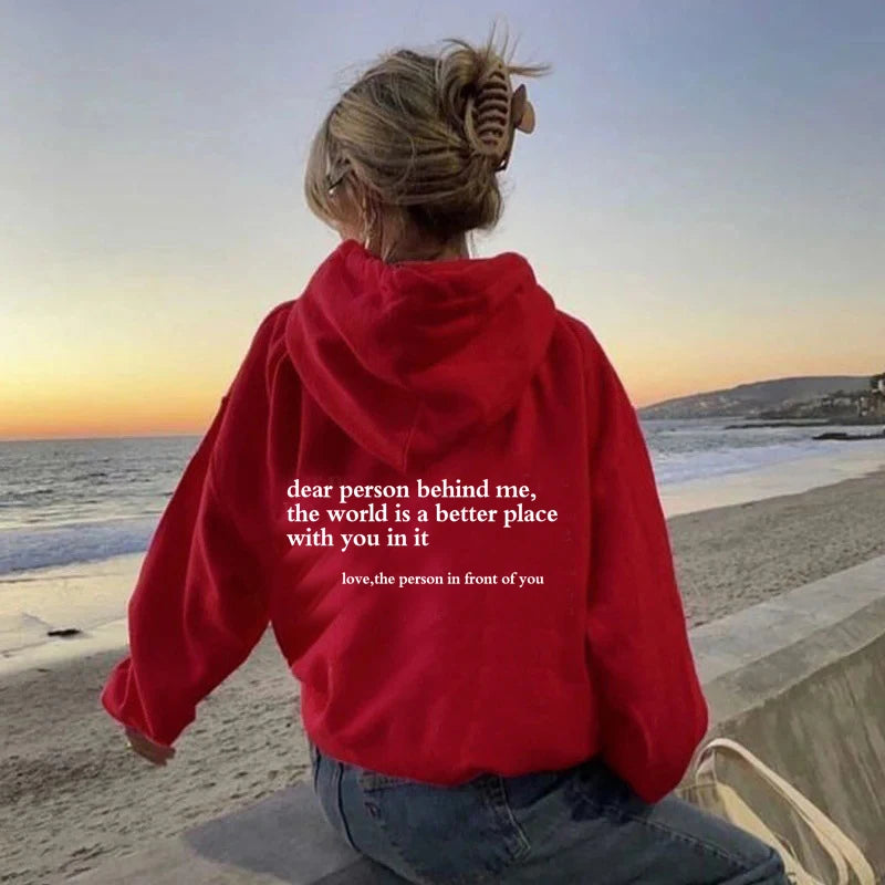 Dear Person Behind Me Hoodie: Mental Health Sweater with Positive Message