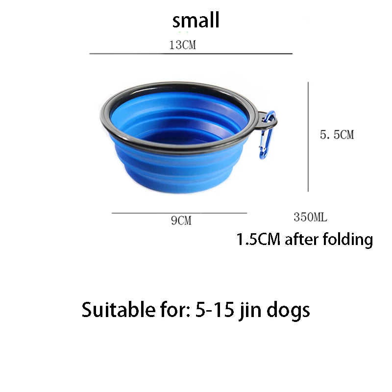 Large Collapsible Silicone Dog Bowl: Portable 350/1000ml Feeder Dish for Outdoor Travel