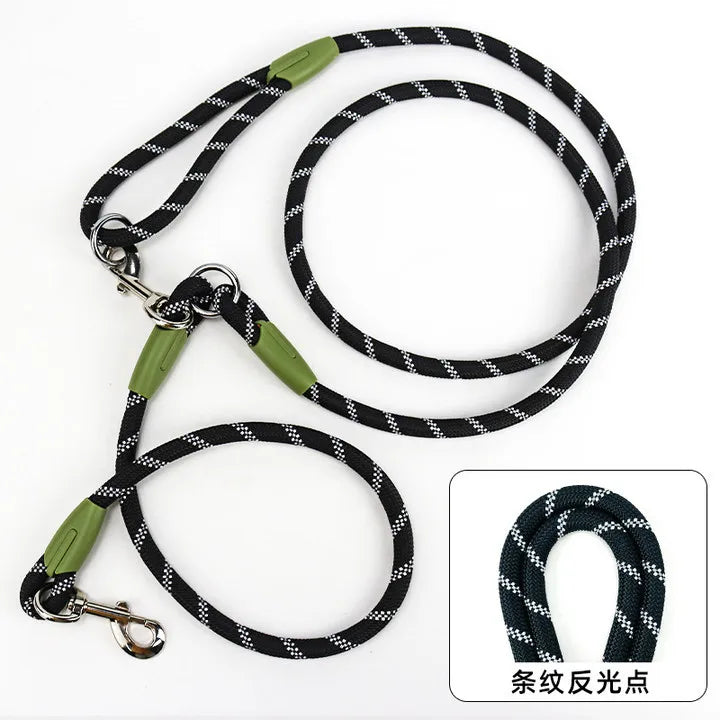 Reflective Nylon Dog Leash – Hands-Free Traction Rope for Walking &amp; Running