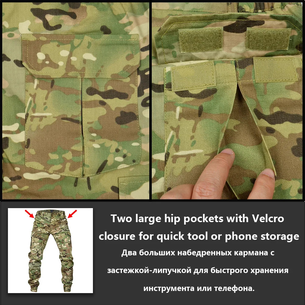 Mege Tactical Camouflage Cargo Joggers - Ripstop Outdoor Hiking Pants