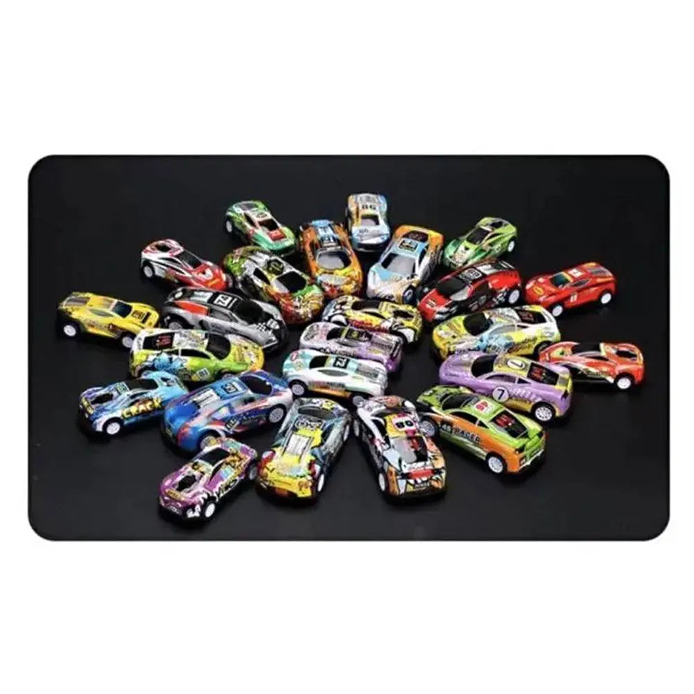 Mini Diecast Car Model Set with Storage Box: Inertia-Powered Vehicles for Kids